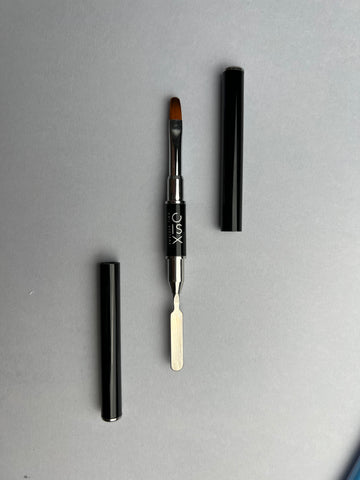 Polygel brush with spatula