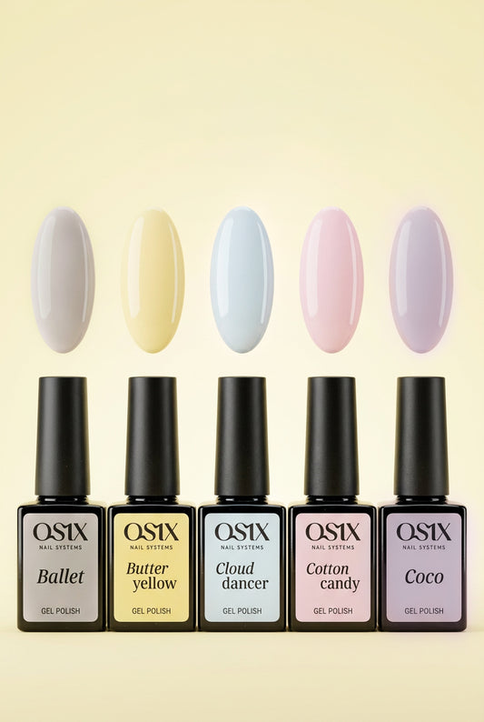 Pastel kolekcijos 5x gelinių lakų rinkinys