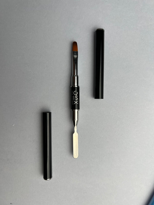 Polygel brush with spatula
