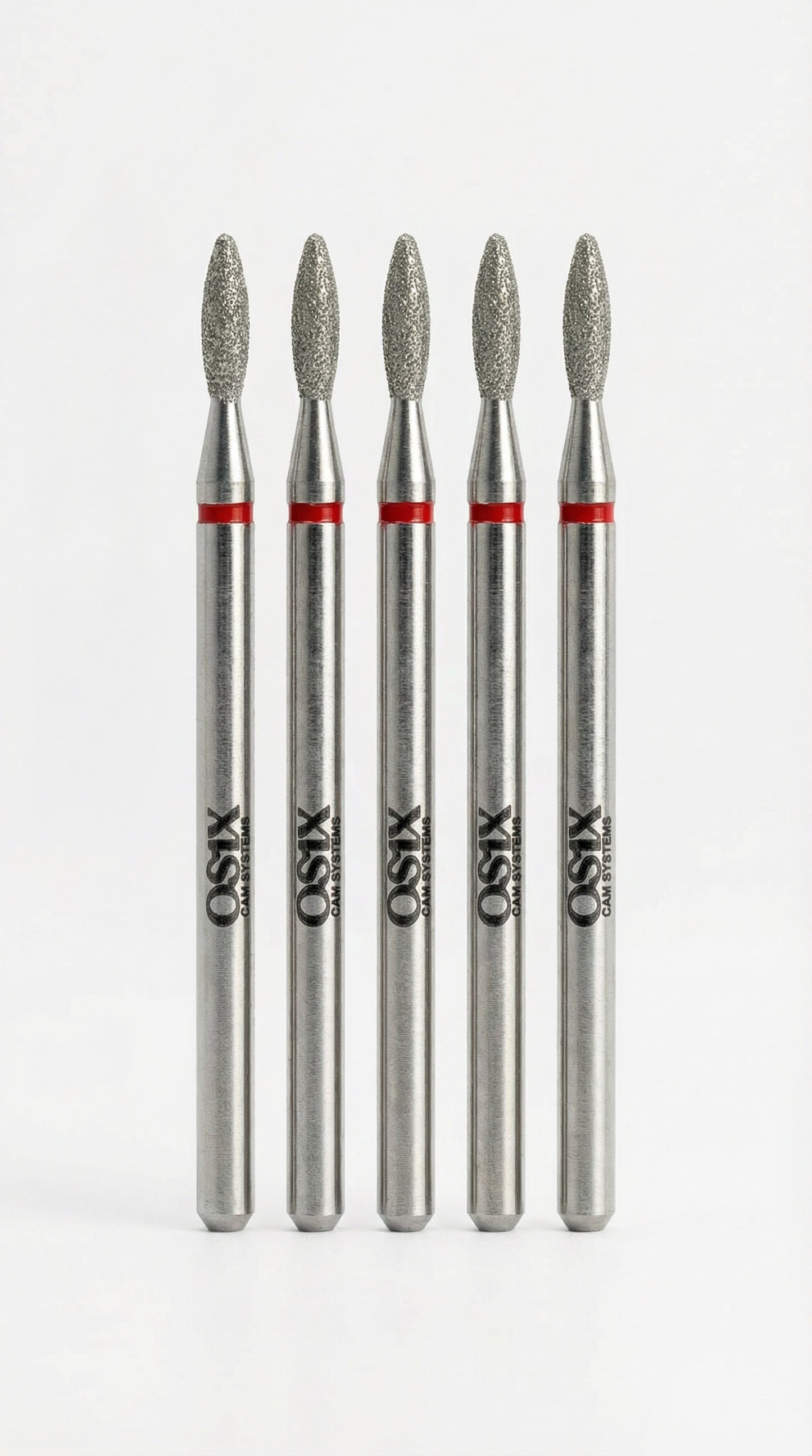 Liepsnelė 5vnt (raudona) - Deimantinis OSIX antgalis