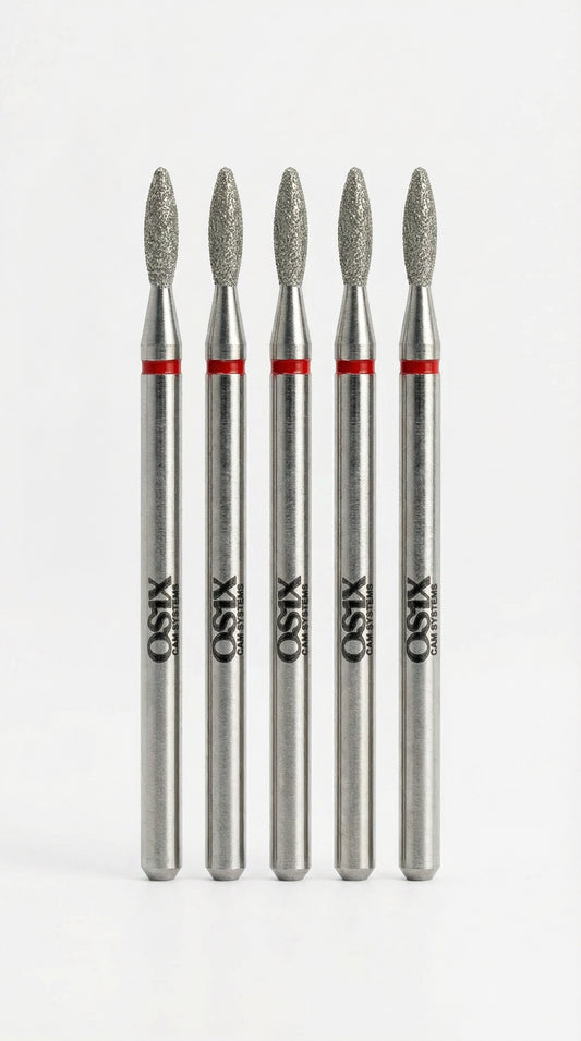 Liepsnelė 5vnt (raudona) - Deimantinis OSIX antgalis